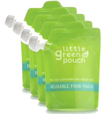 Little Green Pouch Reusable Food Pouches - 4-pack of 7oz pouches