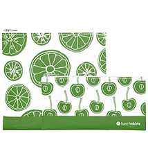 Lunchskins 2 Pack Fruit Zippered Bag Set, Green