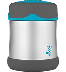 THERMOS FOOGO Vacuum Insulated Stainless Steel 10-Ounce Food Jar, Charcoal/Tea