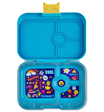 YUMBOX Panino (Kai Blue; Emoji Tray) Leakproof Bento Lunch Box Container for Kids & Adults