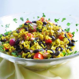 Saffron Rice and Bean Salad