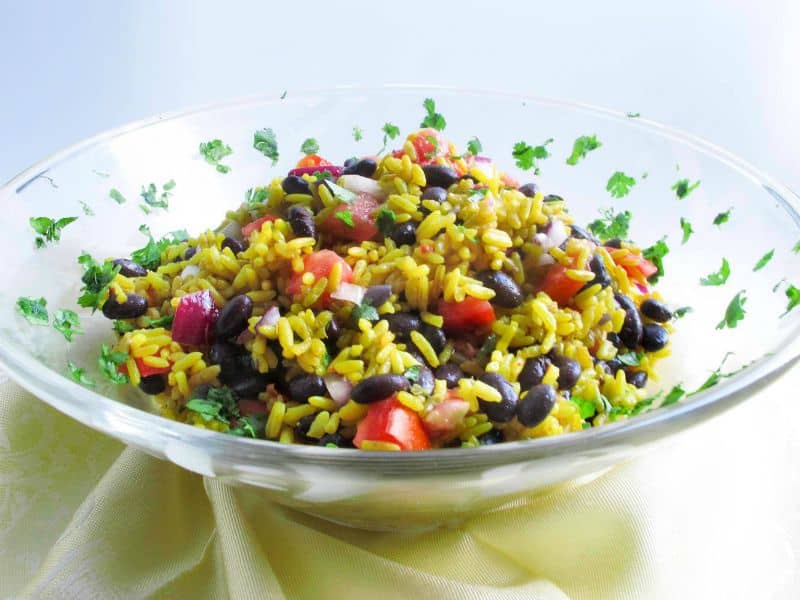 Saffron Rice and Bean Salad