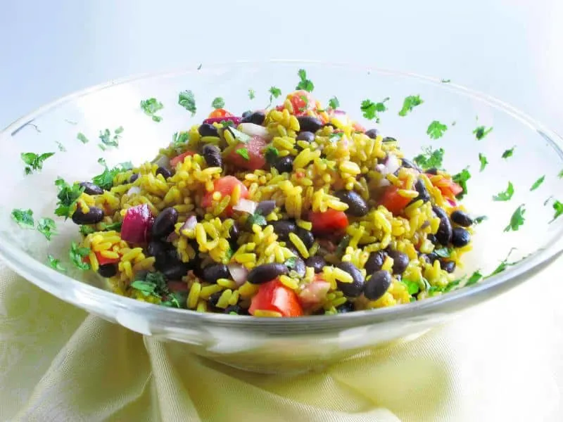 Saffron Rice and Bean Salad