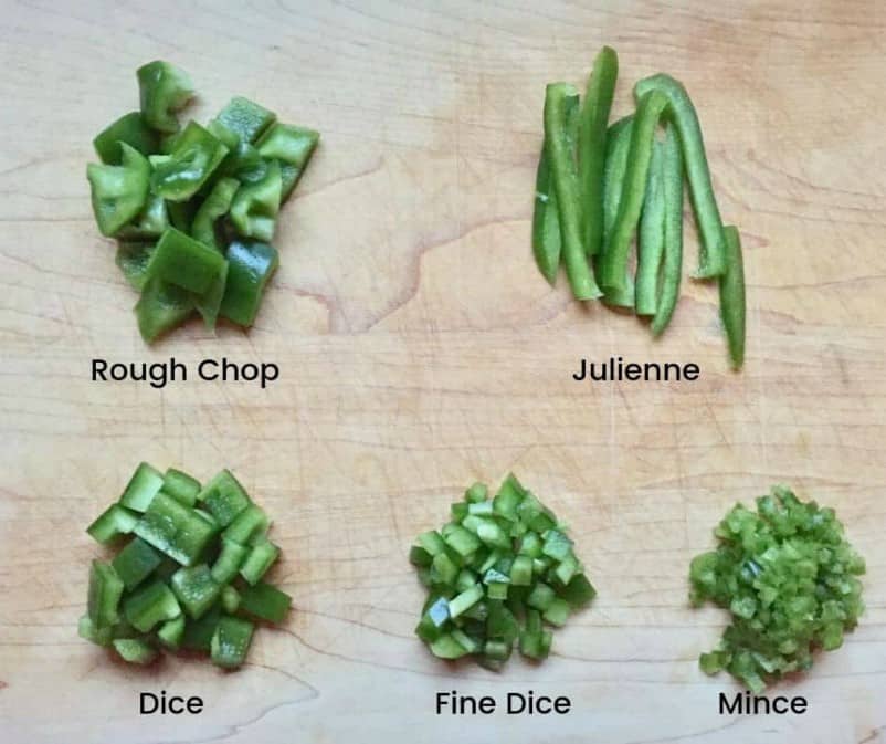 Roughly chopped, How to cut vegetables