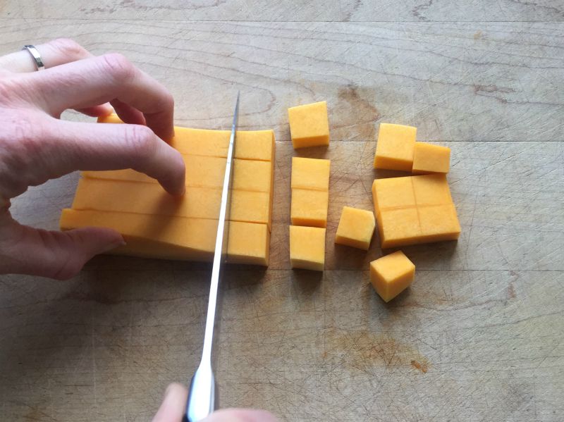 Chopping vegetables to save time in the kitchen
