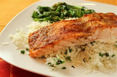 broiled salmon with mustard soy crust