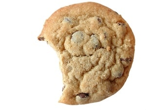 chocolate chip cookie with bite