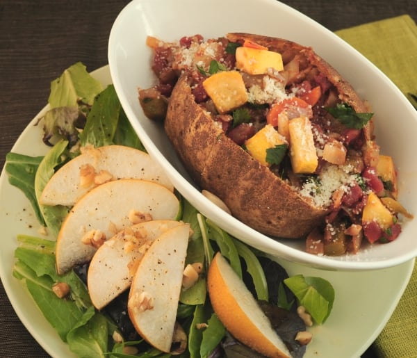  Baked Potato Toppings - Baked Potato with Vegetables and Walnuts