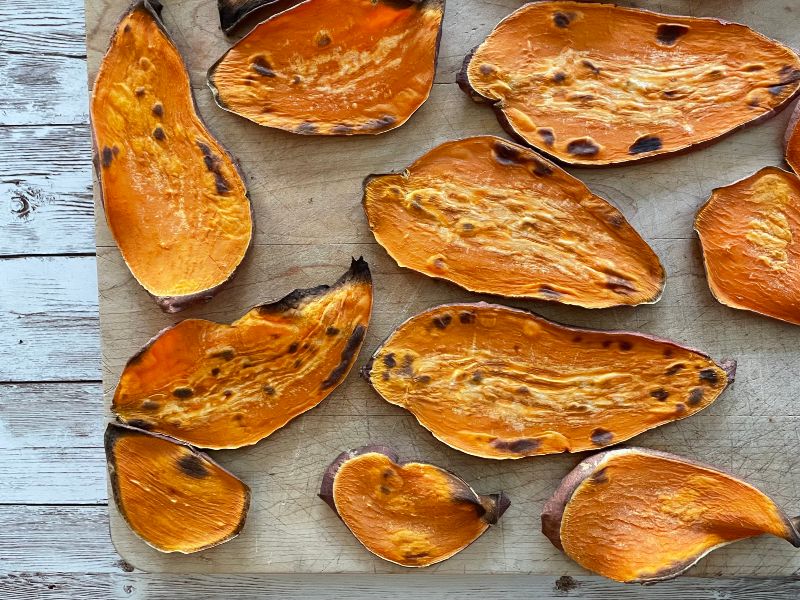sweet potato toasts up close