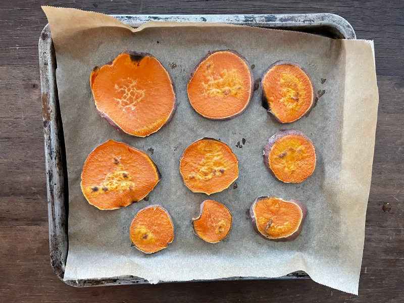 finished sweet potato toasts