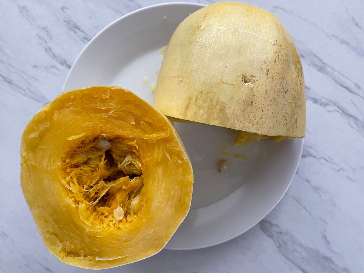 halved spaghetti squash