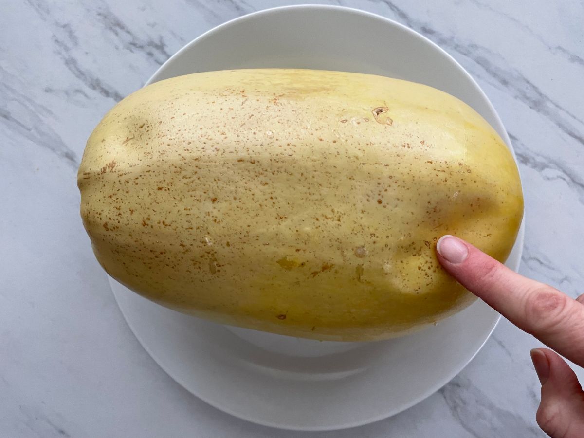 poking spaghetti squash