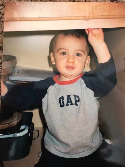 baby in the kitchen