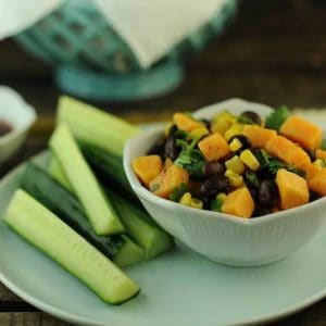 Warm Sweet Potato Corn and Black Bean Salad
