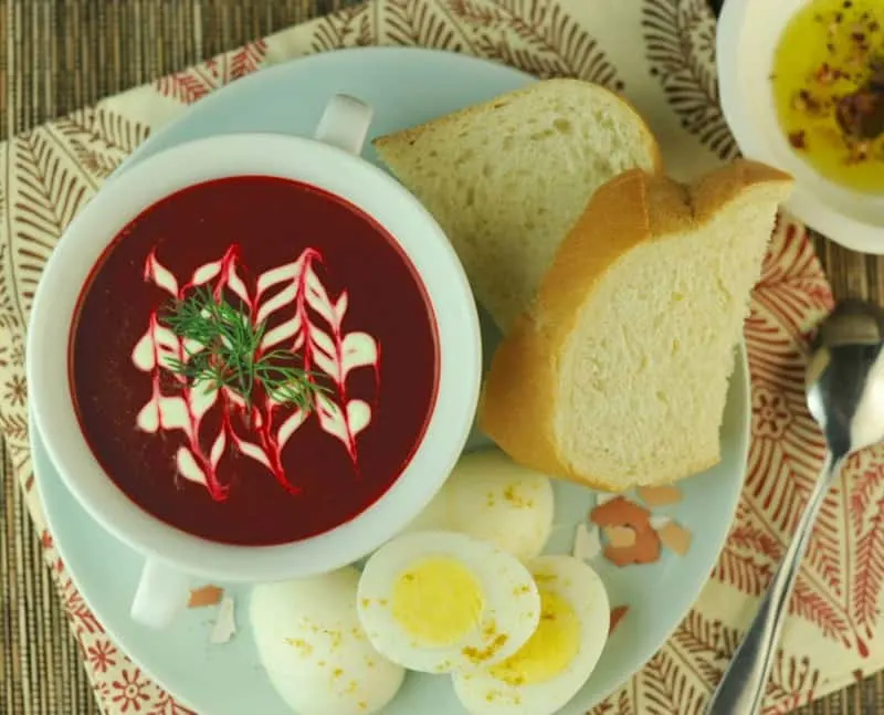 We got the beet soup