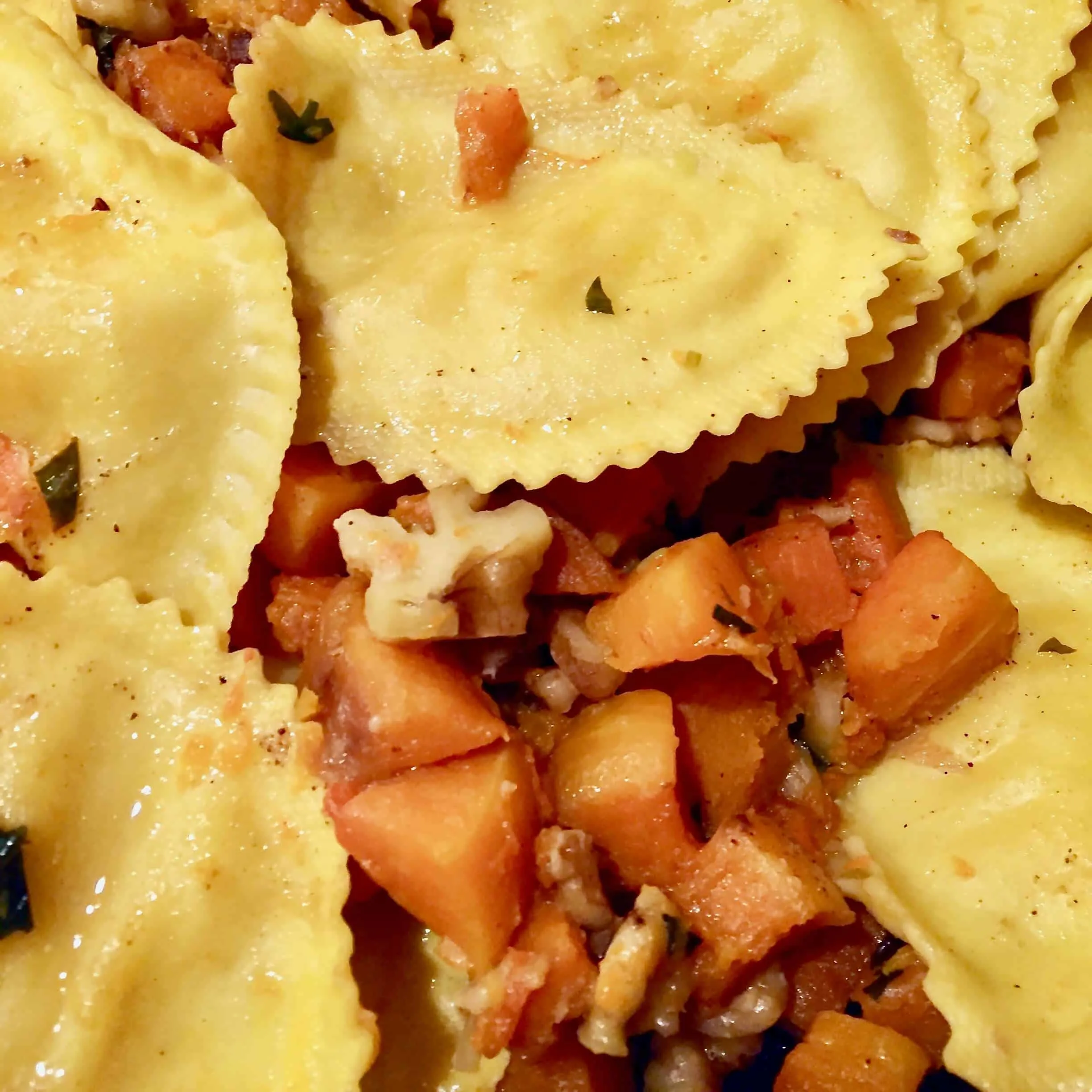 Ravioli with Butternut Squash and Walnuts