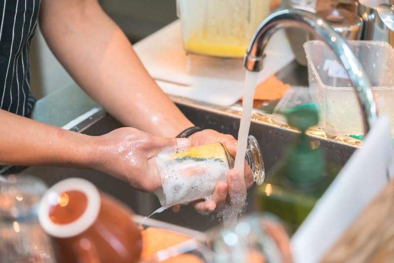 washing dishes cleaning after cooking