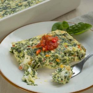 Cheesy Pepper Jack Spinach and Egg Bake