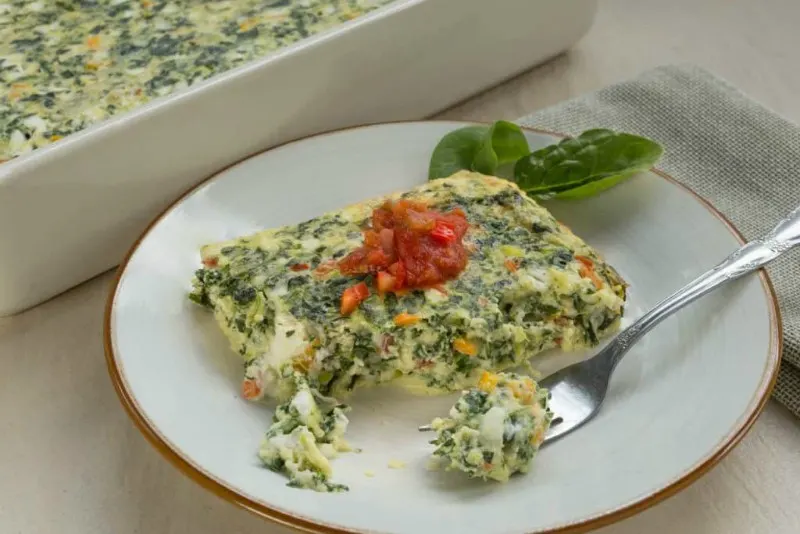 Cheesy Pepper Jack Spinach and Egg Bake