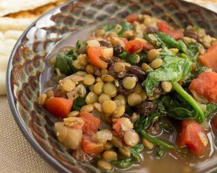 Lovely Lentils with Spinach