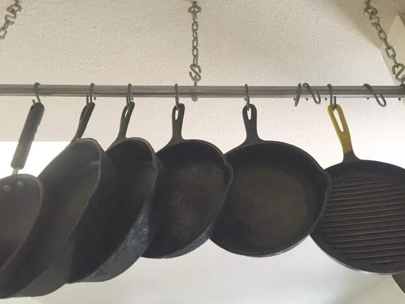 Hanging Pots and Pans to Organize Kitchen