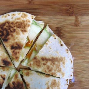 Apple and Brie Quesadillas with Mango Chutney