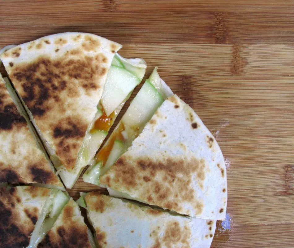 Apple and Brie Quesadillas with Mango Chutney