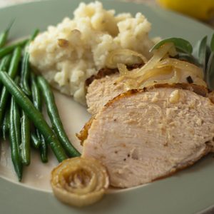 Baked Turkey Breast with Onions and Sage