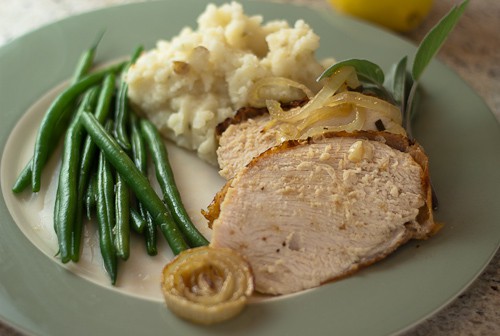 Baked Turkey Breast with Onions and Sage