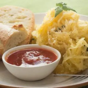 Basil Garlic Spaghetti Squash with Parmesan Cheese