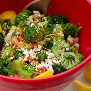 Broccoli and Chickpea Salad with Lemon Vinaigrette