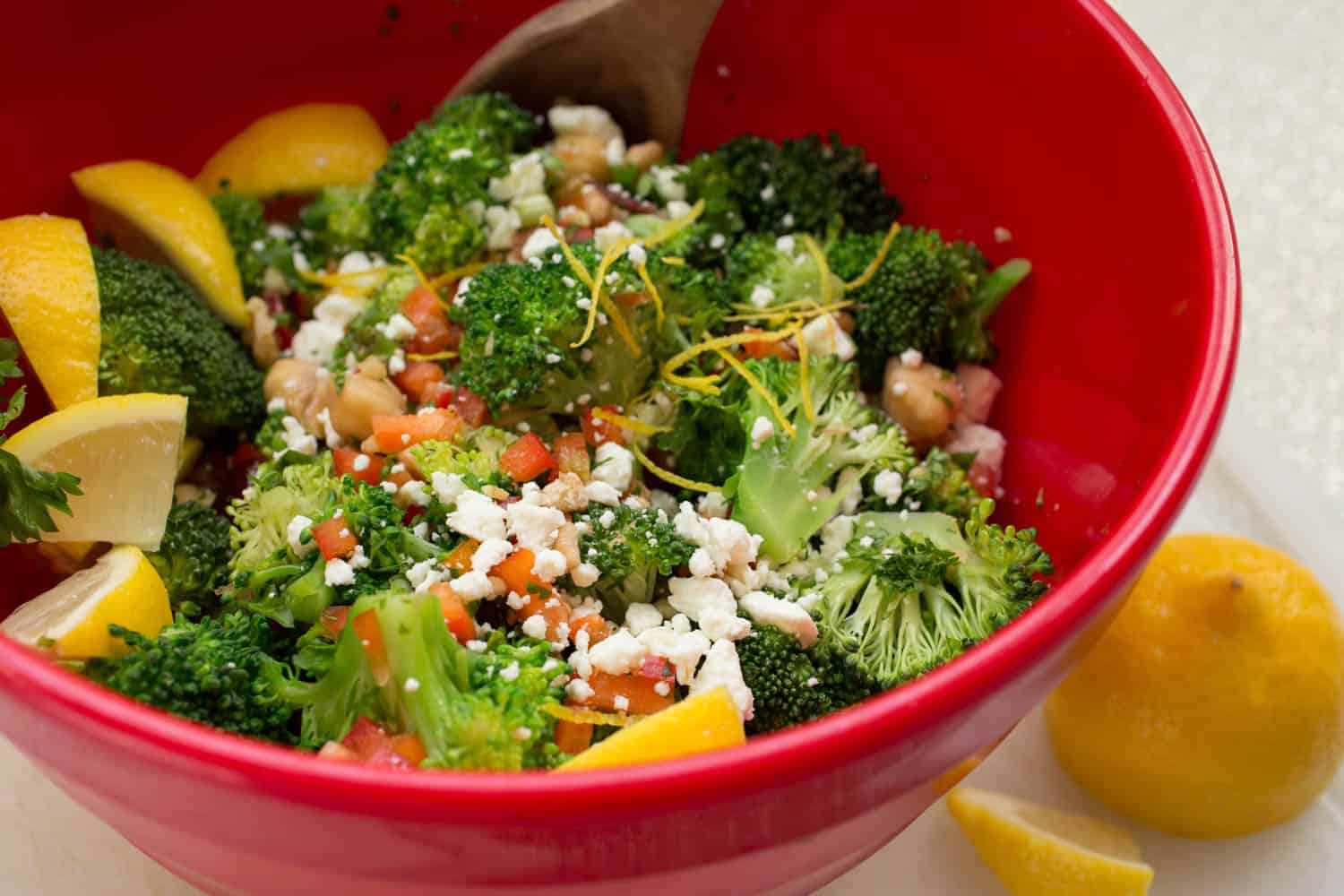 Broccoli and Chickpea Salad with Lemon Vinaigrette 3000 ppi-2580 Broccoli and Chickpea Salad with Lemon Vinaigrette