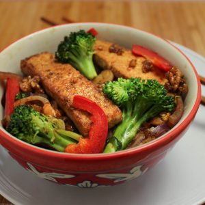 Caramelized Tofu and Broccoli Stir Fry