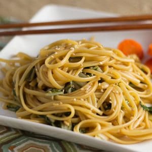 Chinese Noodles with Greens