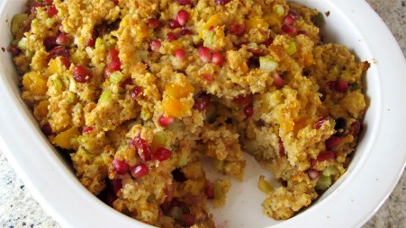 Corn Bread Stuffing with Pomegranate