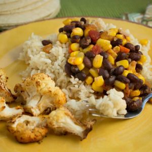 Cuban Black Beans and Rice with Sweet Corn