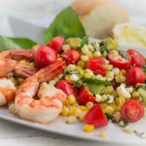 Fresh Corn, Tomato and Avocado Salad with Shrimp