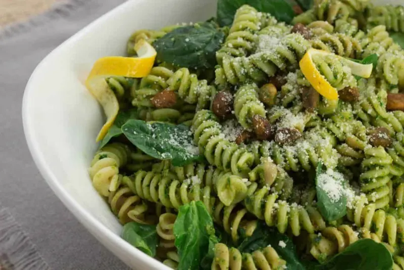 Fusilli with Pistacchio-Arugula Pesto