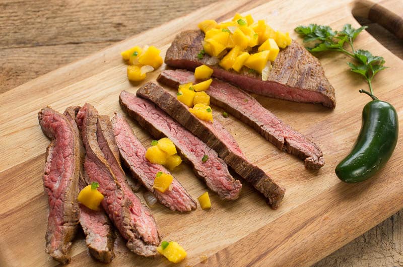 Grilled Nicaraguan Flank Steak with Mango Salsa-8260 Nicaraguan Flank Steak with Garlic Citrus Marinade
