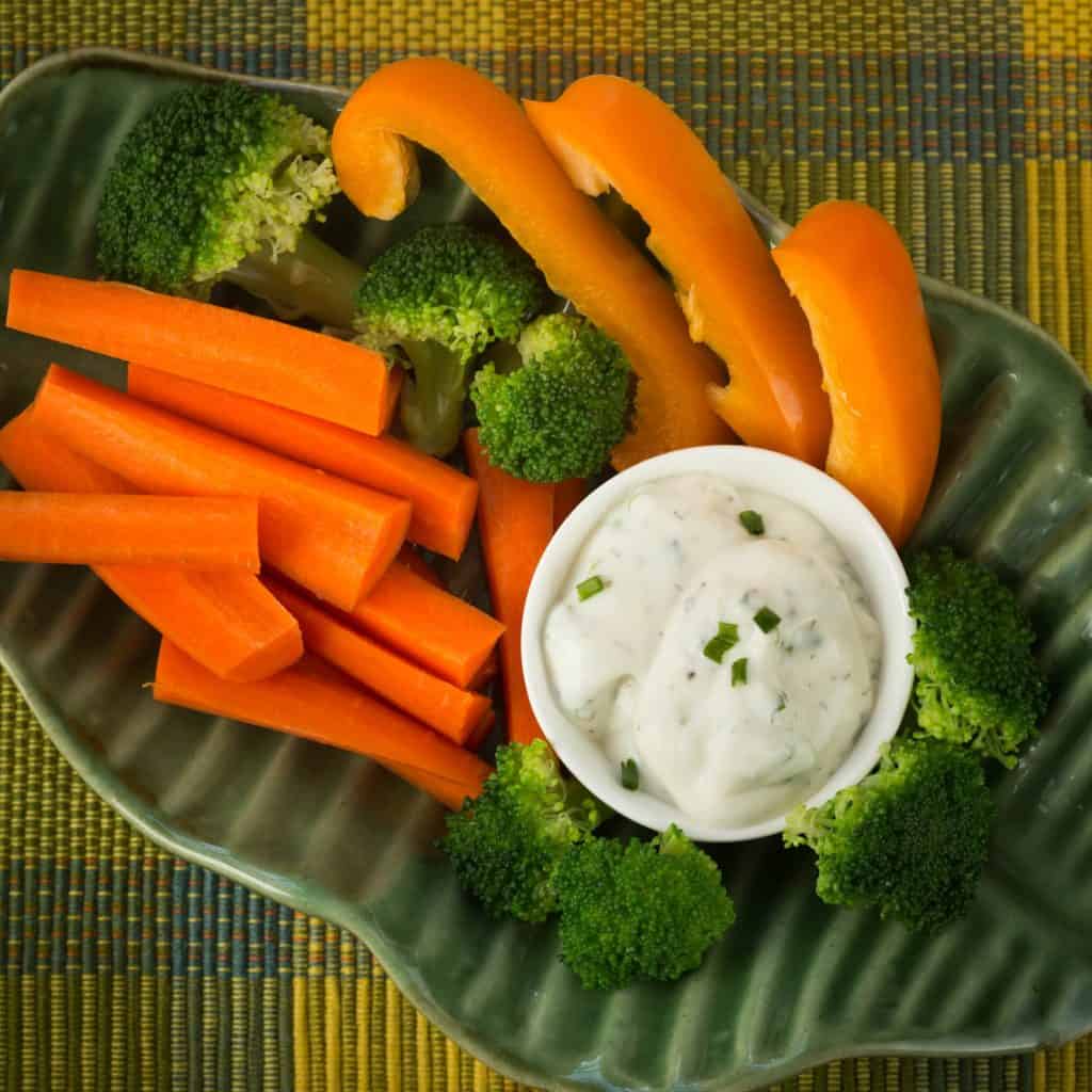 Homemade Ranch Dressing with Carrots and Broccoli The Scramble
