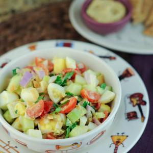 Israeli Chopped Salad with Tahini Lemon Dressing