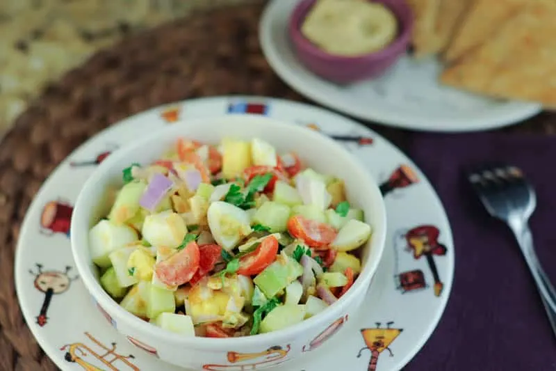 Israeli Chopped Salad with Tahini Lemon Dressing