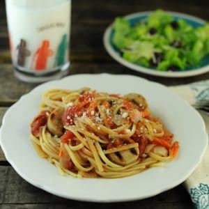 Italian Sausage Linguine with Grated Carrots