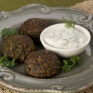 Kale Balls with Creamy Dill Sauce