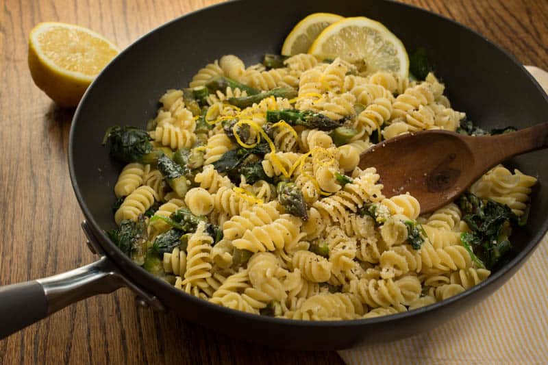 Lemon Parmesan Fusilli with Asparagus and Spinach