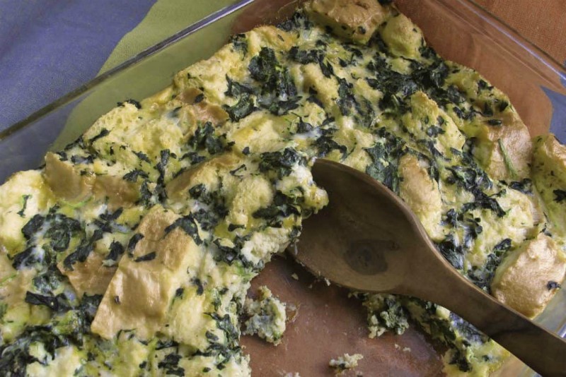 Light and Fluffy Spinach and Cheese Strata-6