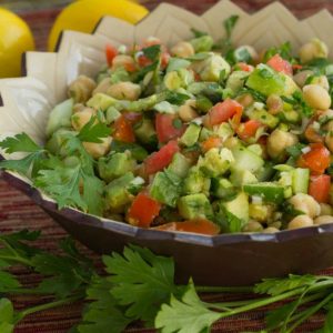 Luscious Chickpea Avocado and Cucumber Salad