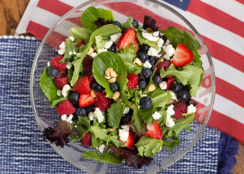 Red, White, and Blueberry Salad  / July 4th Burger Recipes and Salad Recipes