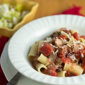 Rigatoni with Tomato-Artichoke Sauce