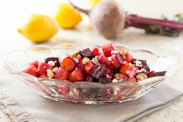 Roasted Carrot and Beet Salad with Goat Cheese